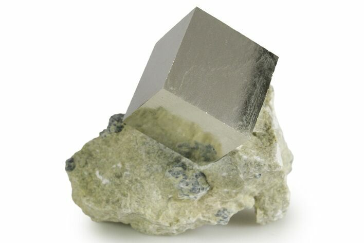 Natural Pyrite Cube In Rock - Navajun, Spain #337867